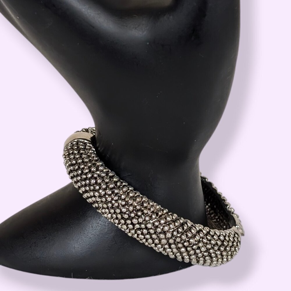 (2/$20) Bumpy Silver Tone Hinge Bracelet